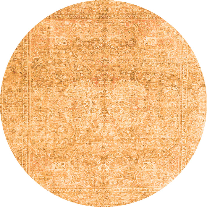 Square Persian Orange Traditional Rug, tr3769org