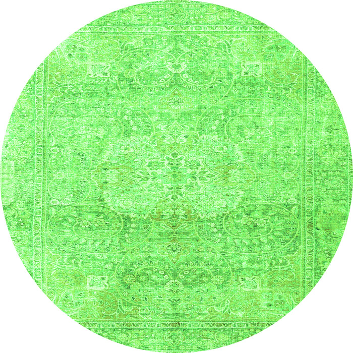 Square Persian Green Traditional Rug, tr3769grn