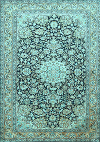 Medallion Light Blue Traditional Rug, tr376lblu