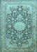 Medallion Light Blue Traditional Rug, tr376lblu