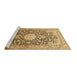 Sideview of Machine Washable Medallion Brown Traditional Rug, wshtr376brn