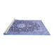 Sideview of Machine Washable Medallion Blue Traditional Rug, wshtr376blu