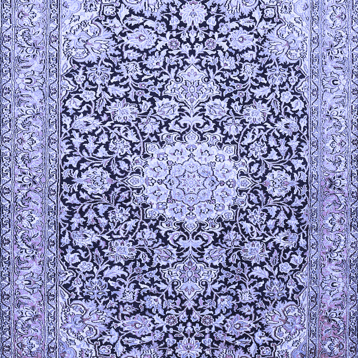 Machine Washable Medallion Blue Traditional Rug, wshtr376blu