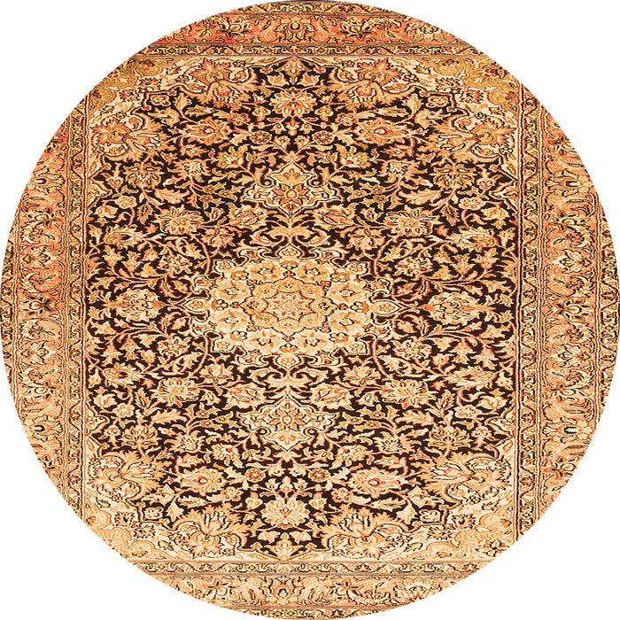 Square Medallion Orange Traditional Rug, tr376org