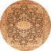 Square Medallion Orange Traditional Rug, tr376org