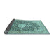 Sideview of Medallion Light Blue Traditional Rug, tr376lblu