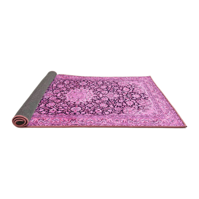 Sideview of Medallion Pink Traditional Rug, tr376pnk