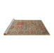 Sideview of Machine Washable Traditional Chestnut Brown Rug, wshtr377