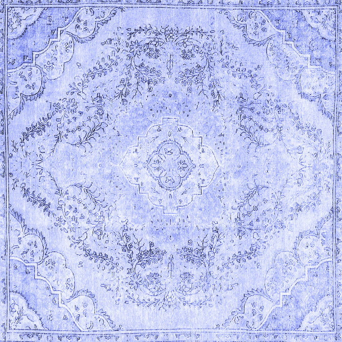 Square Persian Blue Traditional Rug, tr3770blu