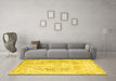 Machine Washable Persian Yellow Traditional Rug in a Living Room, wshtr3770yw