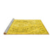 Sideview of Machine Washable Persian Yellow Traditional Rug, wshtr3770yw