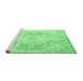 Sideview of Machine Washable Persian Emerald Green Traditional Area Rugs, wshtr3770emgrn