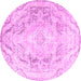 Round Persian Pink Traditional Rug, tr3770pnk