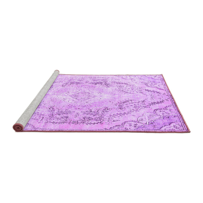 Sideview of Machine Washable Persian Purple Traditional Area Rugs, wshtr3770pur