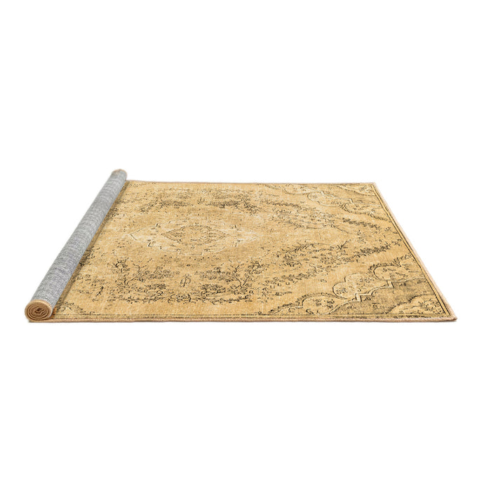 Sideview of Machine Washable Persian Brown Traditional Rug, wshtr3770brn