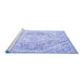 Sideview of Machine Washable Persian Blue Traditional Rug, wshtr3770blu