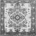 Serging Thickness of Medallion Gray Traditional Rug, tr3771gry