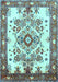 Medallion Light Blue Traditional Rug, tr3771lblu