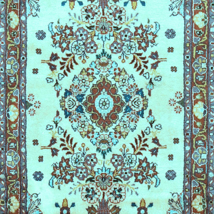 Medallion Light Blue Traditional Rug, tr3771lblu