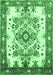 Machine Washable Medallion Emerald Green Traditional Area Rugs, wshtr3771emgrn