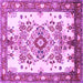 Square Medallion Purple Traditional Rug, tr3771pur