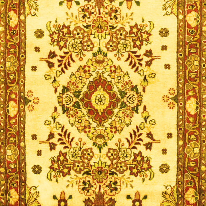Medallion Yellow Traditional Rug, tr3771yw