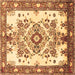 Square Machine Washable Medallion Brown Traditional Rug, wshtr3771brn