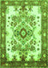 Serging Thickness of Machine Washable Medallion Green Traditional Area Rugs, wshtr3771grn