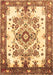 Machine Washable Medallion Brown Traditional Rug, wshtr3771brn