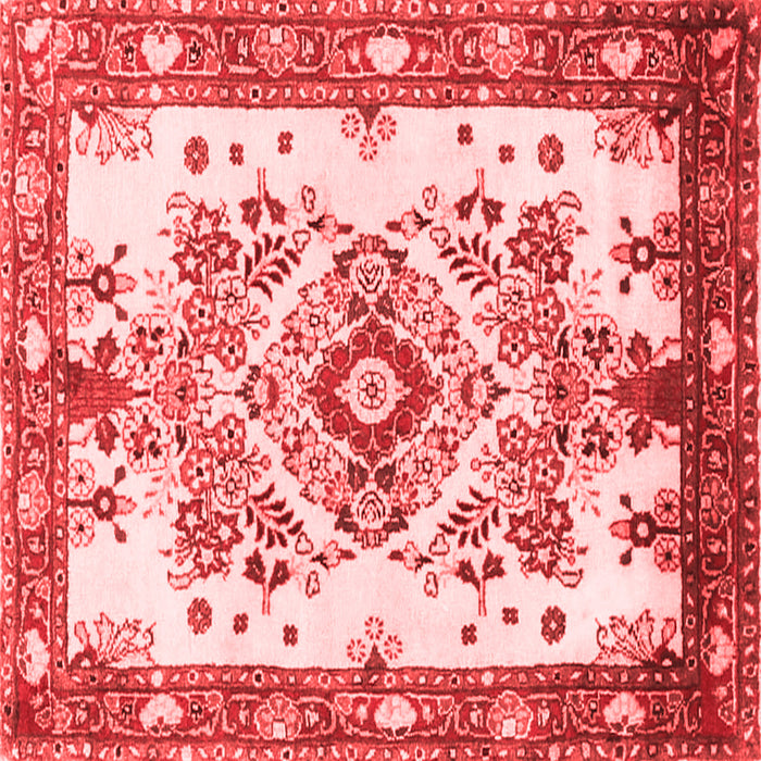 Machine Washable Medallion Red Traditional Rug, wshtr3771red