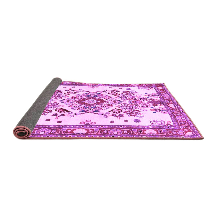 Sideview of Medallion Purple Traditional Rug, tr3771pur