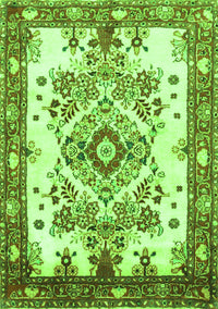 Medallion Green Traditional Rug, tr3771grn