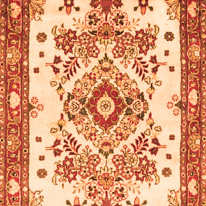 Serging Thickness of Machine Washable Medallion Orange Traditional Area Rugs, wshtr3771org
