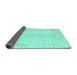 Sideview of Persian Turquoise Traditional Rug, tr3772turq