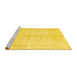 Sideview of Machine Washable Persian Yellow Traditional Rug, wshtr3772yw