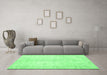 Machine Washable Persian Emerald Green Traditional Area Rugs in a Living Room,, wshtr3772emgrn