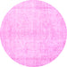 Round Persian Pink Traditional Rug, tr3772pnk