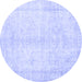 Round Persian Blue Traditional Rug, tr3772blu