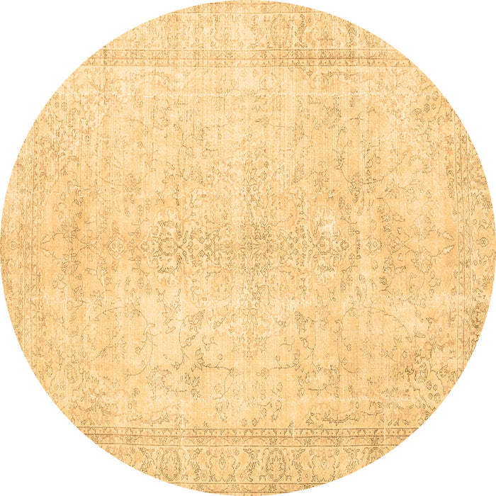 Round Persian Brown Traditional Rug, tr3772brn