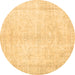 Round Persian Brown Traditional Rug, tr3772brn