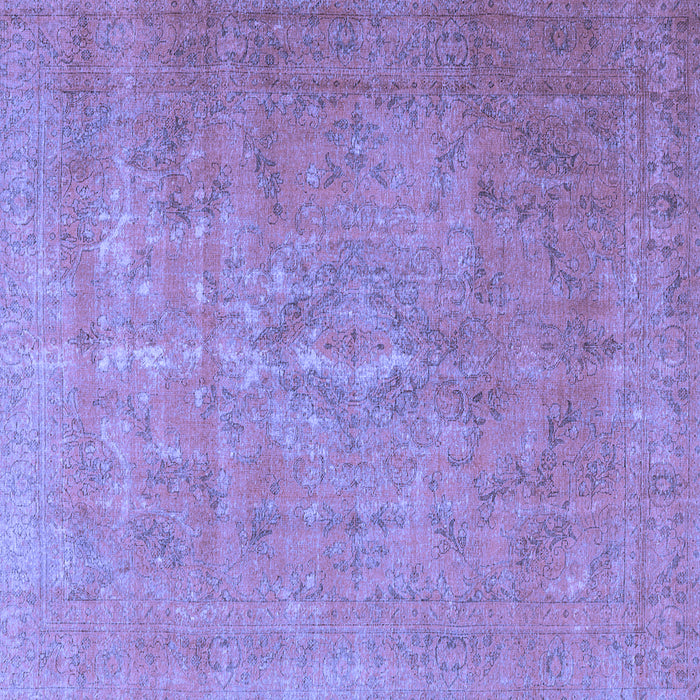 Square Machine Washable Persian Blue Traditional Rug, wshtr3773blu