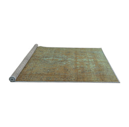 Sideview of Machine Washable Persian Light Blue Traditional Rug, wshtr3773lblu
