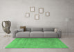 Machine Washable Persian Emerald Green Traditional Area Rugs in a Living Room,, wshtr3773emgrn