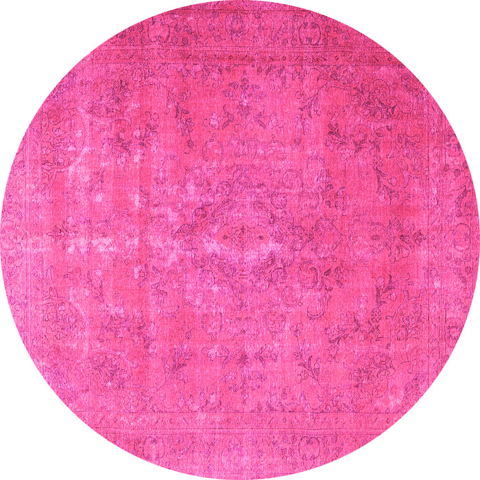 Round Persian Pink Traditional Rug, tr3773pnk