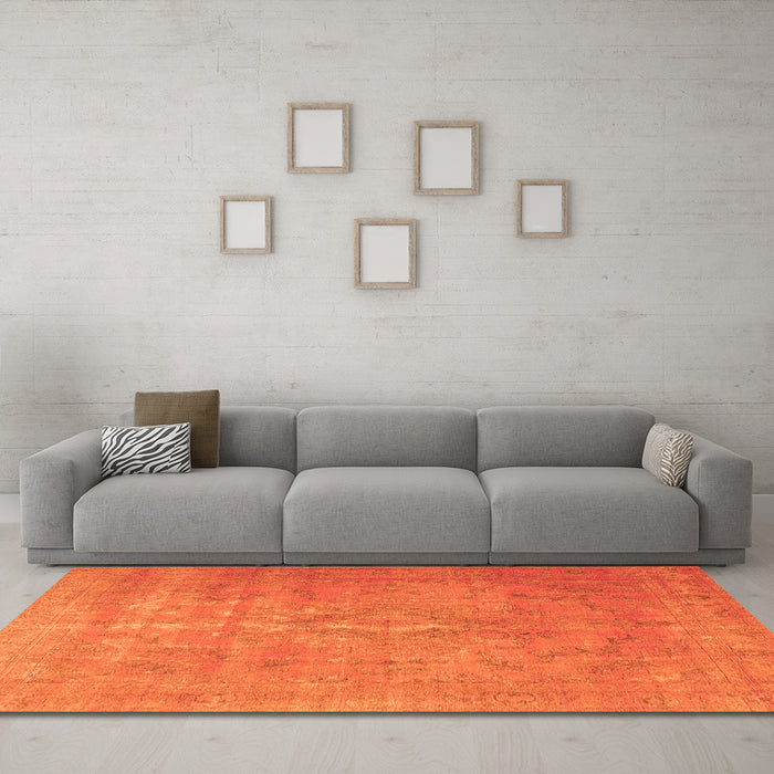 Machine Washable Persian Orange Traditional Area Rugs in a Living Room, wshtr3773org
