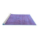 Sideview of Machine Washable Persian Blue Traditional Rug, wshtr3773blu