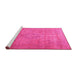 Sideview of Machine Washable Persian Pink Traditional Rug, wshtr3773pnk