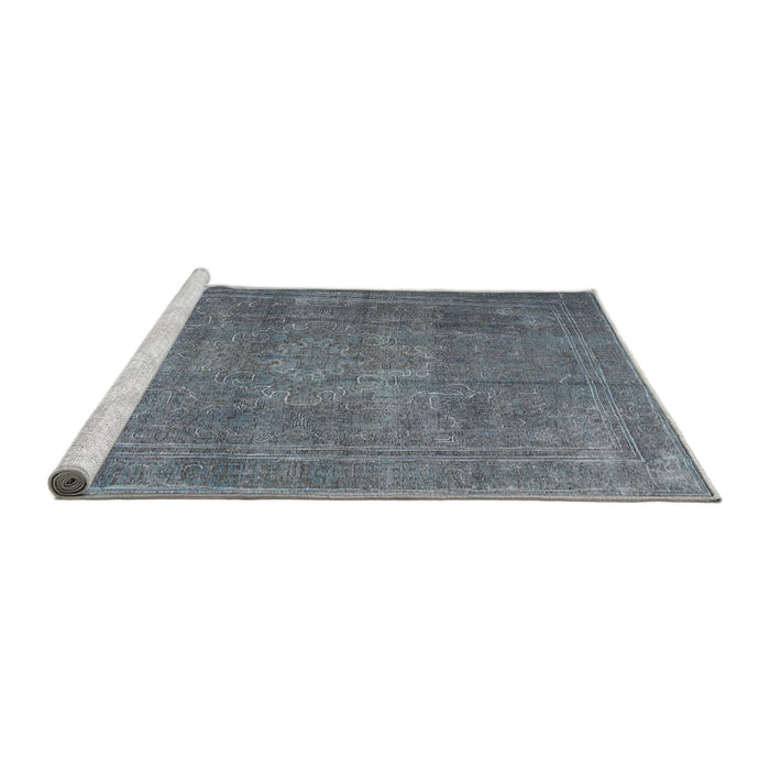 Sideview of Machine Washable Traditional Light Slate Gray Rug, wshtr3774