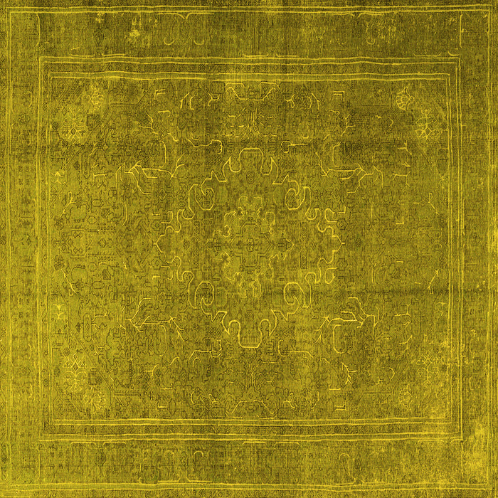Square Persian Yellow Traditional Rug, tr3774yw