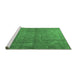 Sideview of Machine Washable Persian Emerald Green Traditional Area Rugs, wshtr3774emgrn